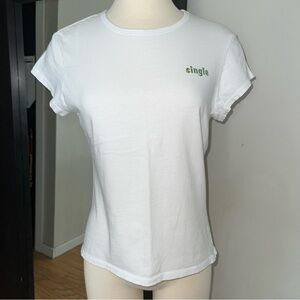 Old Navy Cotton White “Single” Graphic Tee Size Large